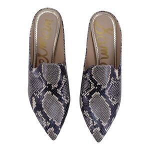 Sam Edelman Harlee Mules Snakeskin Print Embossed Leather Pointed Toe Slip On 8M